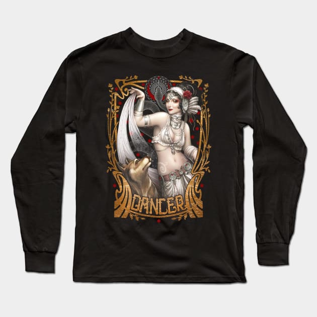 Dancing with wolves - Tribal belly dance Long Sleeve T-Shirt by Medusa Dollmaker